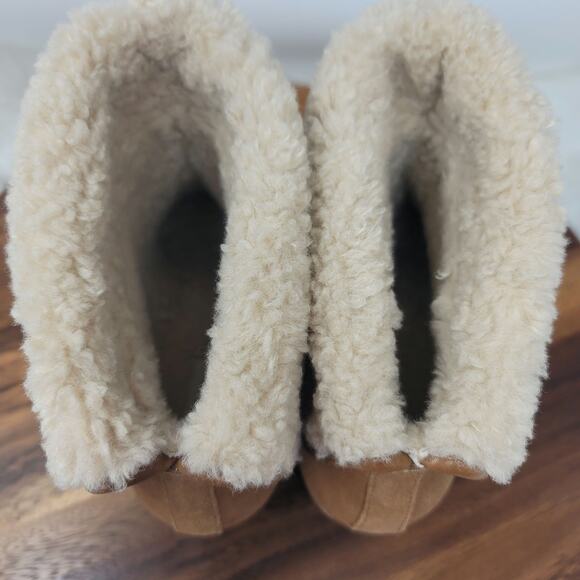 Crown Vintage Seloina Leather Sherpa Lined 3.5" Heeled Boots 9.5 - Picture 7 of 9